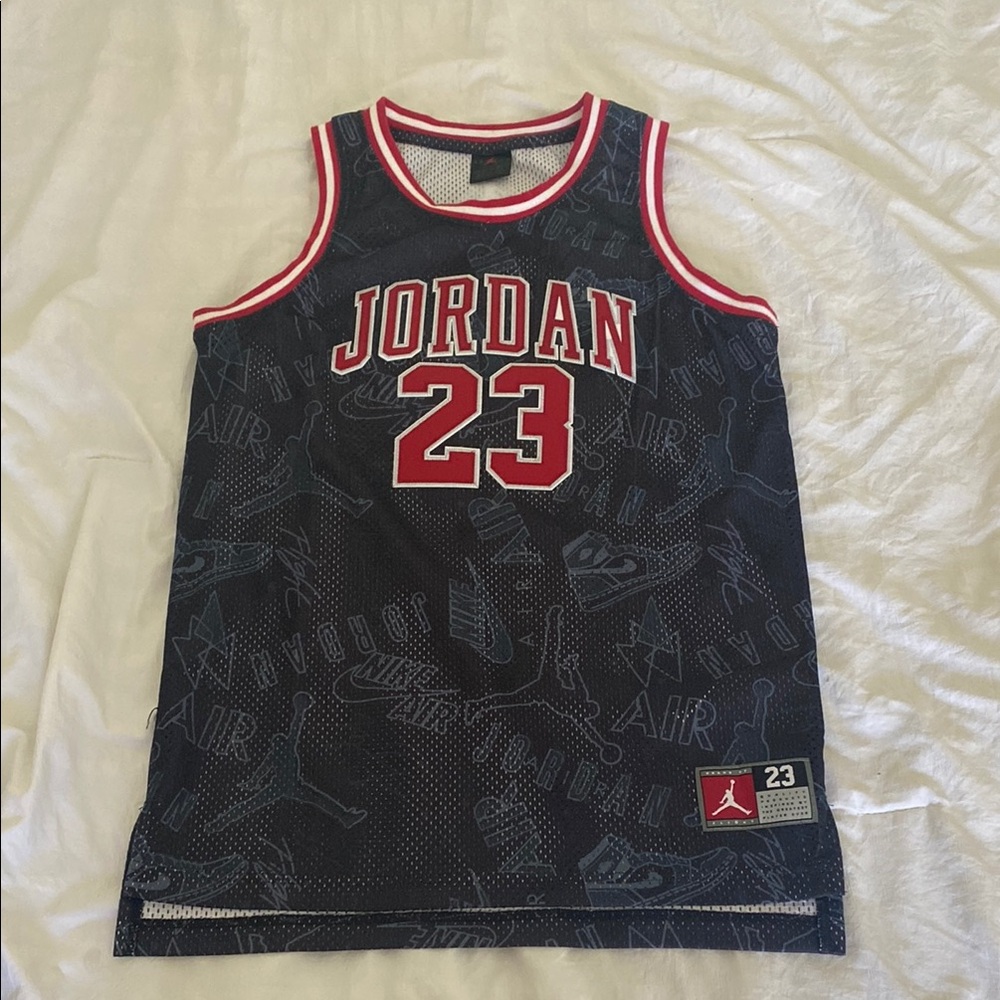 Jordan Black and Red Kids Jersey